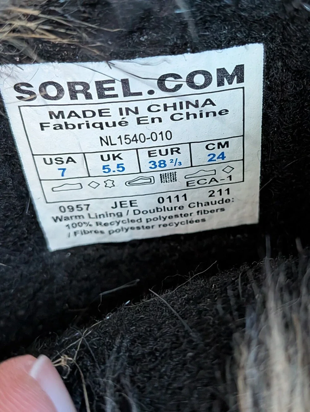 Sorel Joan of Arctic Waterproof Winter Boots Black Faux Fur Trim Women's Size 7